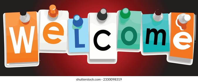 welcome text design in colorful background