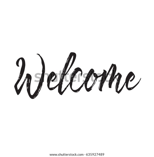 Welcome Text Design Vector Calligraphy Typography Stock Vector (Royalty ...