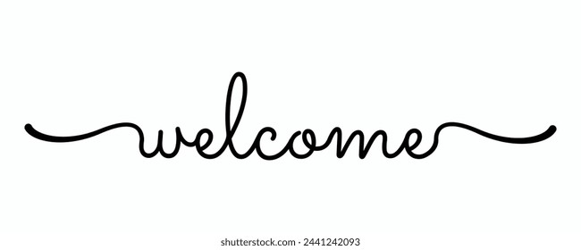 Welcome text design vector. Welcome script text letter design poster, banner, background. Welcome simple text.