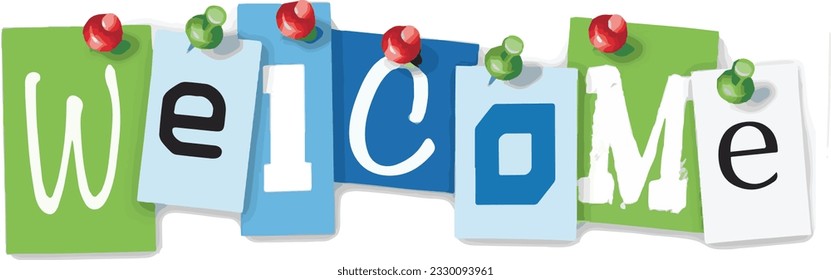 welcome text design in white background