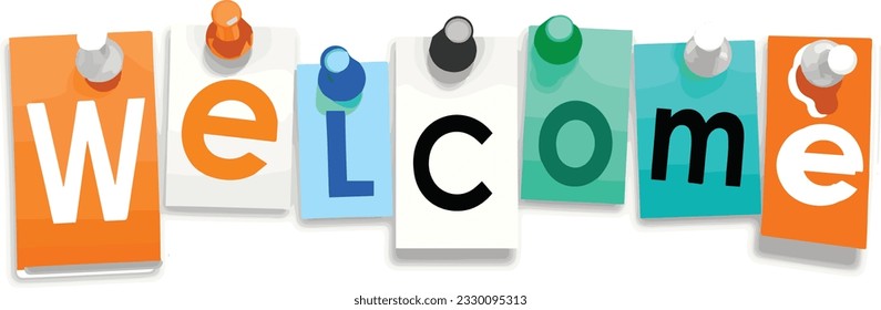 welcome text design in white background