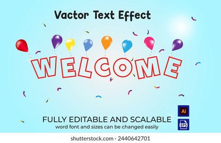 welcome text effect editable text effect 3d with Balloon