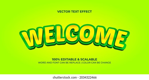 welcome text effect template editable and scalable