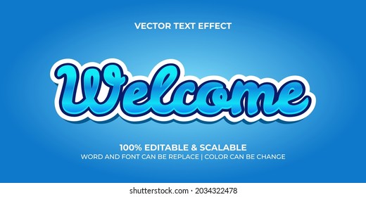 welcome text effect template editable and scalable