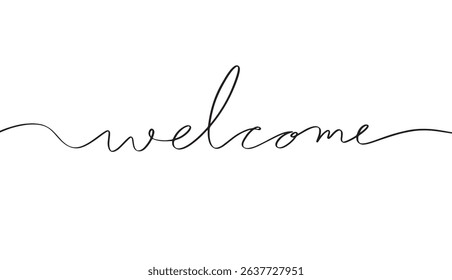 welcome text font calligraphy hand written lettering script black color object icon welcome business welcome thank you work job communication career meeting success together welcome happy smile retro