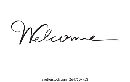 Welcome text font calligraphy hand written lettering script black color object icon welcome business corporate businessman business woman greeting meeting card manager handshake welcome success work