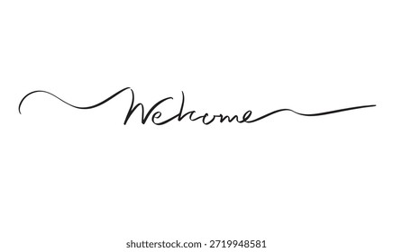 Bem-vindo texto fonte caligrafia mão escrito lettering script preto cor objeto de boas-vindas cartão de boas-vindas casamento negócio headline hallo partido bem-vindo empresário homem de negócios bem-vindo banner arte
