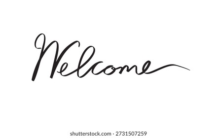Welcome text font calligraphy hand written lettering script black color object icon welcome businesswelcome template holiday message invitation event businessman businesswoman business welcome symbol