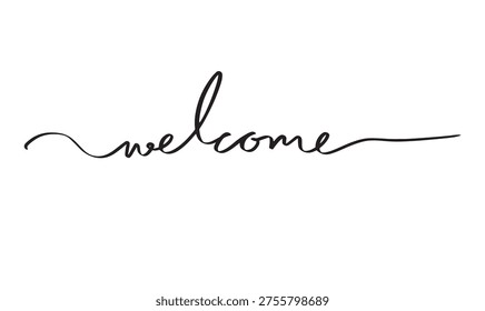 welcome text font calligraphy hand written lettering script black color object icon welcome wedding hello business message welcome happy vintage label business congratulation happy hello month wedding