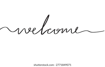 Welcome text font calligraphy hand written lettering script black color object icon welcome greeting card template happy business invitation welcome inscription print happy enjoy funny hallo template 