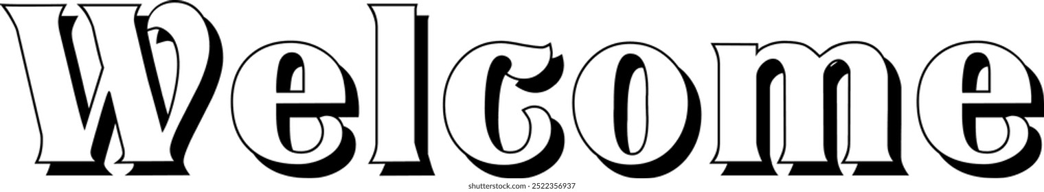 Welcome text hand drawn lettering. Calligraphy text which is easy to use as a background in template designs and also edits according to need. 