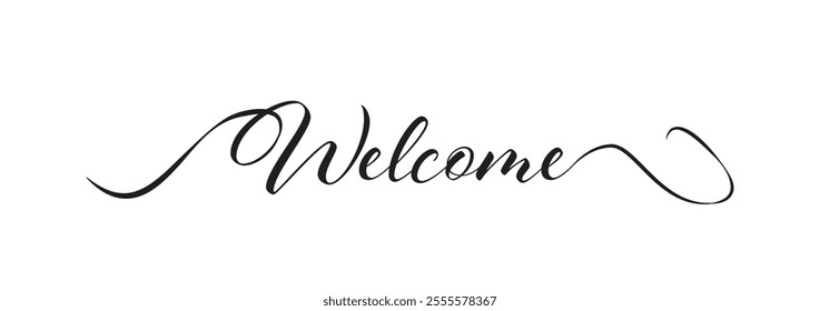 welcome text information vector sign