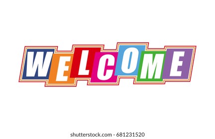 WELCOME text lettering. vector illustration
