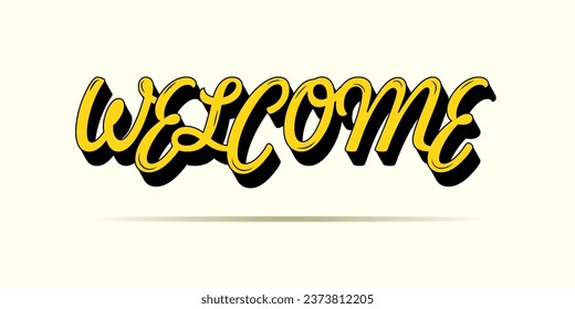 welcome text logo vector creative company icon design template modern background