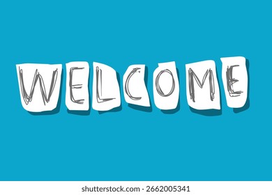 welcome text on paper poster template. eps 10