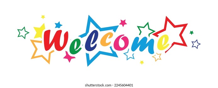 welcome text on white background