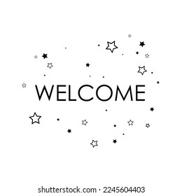welcome text on white background