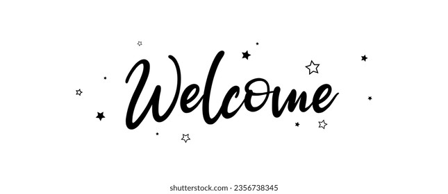 welcome text on white background