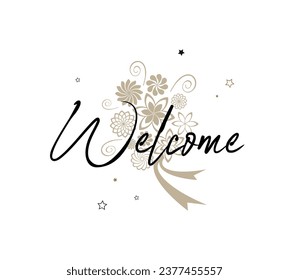 welcome text on white background