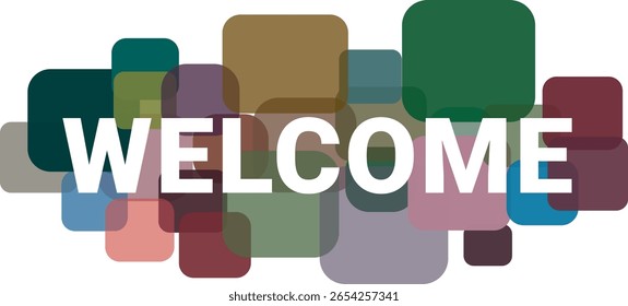 Texto de bienvenida Redondeado Rectángulo Fondo multicolor