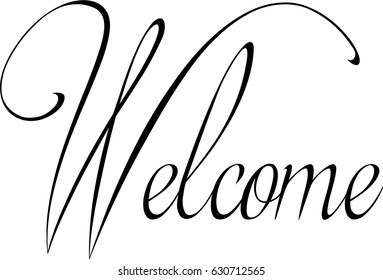 welcome text sign illustration on white bavkground