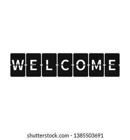 Welcome text Vector. Airport board 