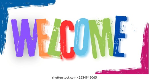 Welcome text. Welcome Vector Art Design Template. 