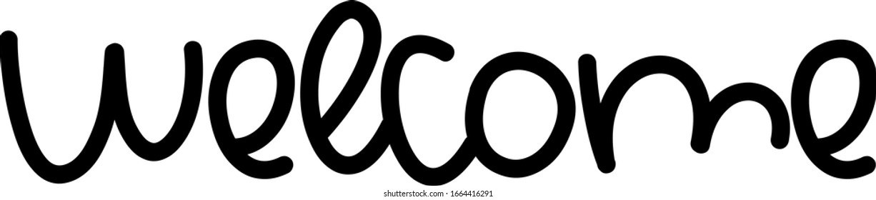 Vector de texto de bienvenida escrito con una tipografía moderna y linda.
