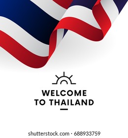 Welcome to Thailand. Thailand flag. Patriotic design. Vector illustration.