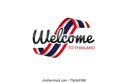 Welcome To Thailand Flag Sign Logo Icon