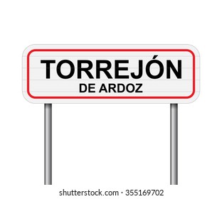 Welcome to Torrejon de Ardoz, Spain road sign vector