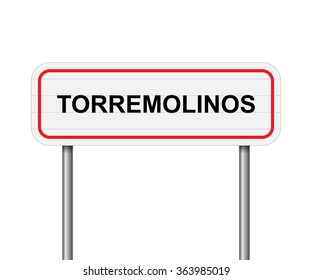 Welcome to Torremolinos, Spain road sign vector