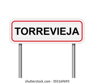 Welcome to Torrevieja, Spain road sign vector