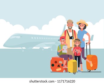 Welcome to travel by plane. Pilot, capitan   Vector illustration cartoon character