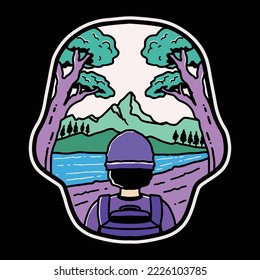 Welcome to tropical forest, vector illustration