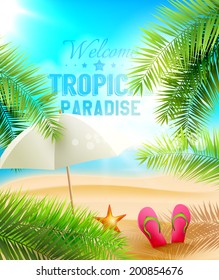 Welcome to Tropical Paradise - vector background 