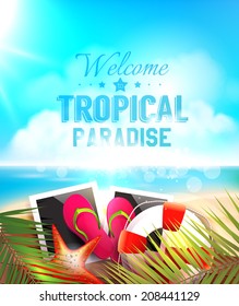 Welcome to Tropical Paradise - vector background