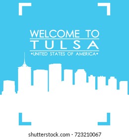 Welcome to Tulsa Skyline City Flyer Design Vector art