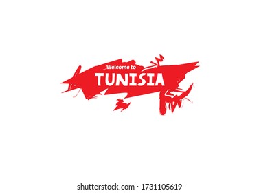 Welcome to Tunisia. Name country template design for greeting card, banner, poster.