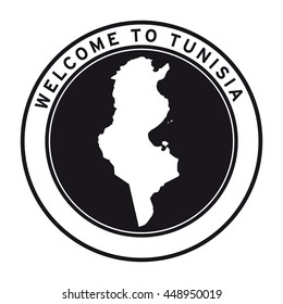 Welcome to Tunisia vector logo sticker button