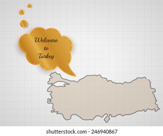 welcome to turkey speak bubble on graph paper
