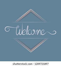 Welcome typography badge design vector