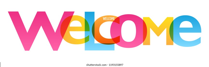 WELCOME typography banner