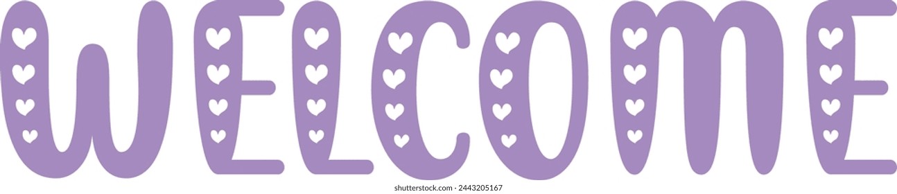 Welcome typography design on plain white transparent isolated background for sign, card, shirt, hoodie, sweatshirt, apparel, tag, mug, icon, poster or badge