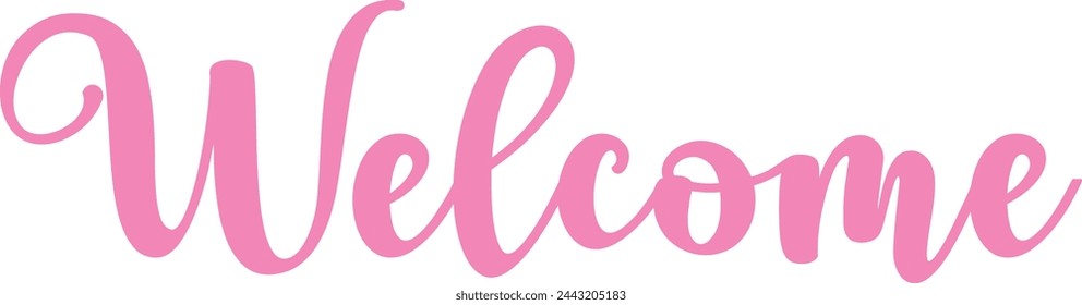 Welcome typography design on plain white transparent isolated background for sign, card, shirt, hoodie, sweatshirt, apparel, tag, mug, icon, poster or badge