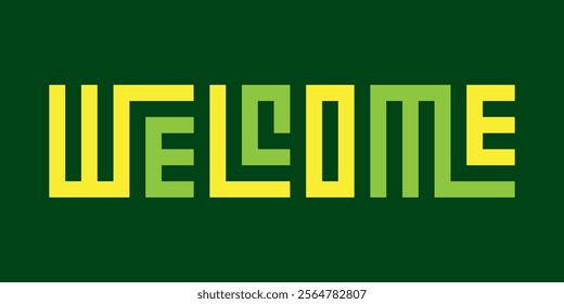 Welcome typography greeting card background. Welcome text and lettering logo. Square typography headline for banner, poster, flyer.