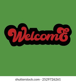  Arte de Ilustración vectorial de tipografía de bienvenida 