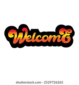  Welcome Typography vector illustration art 