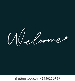 Welcome typography wording style vector