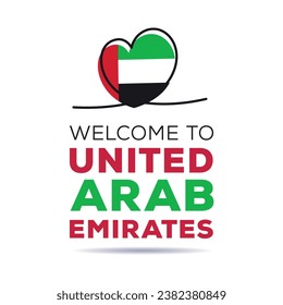 Bienvenue aux Emirats Arabes Unis, Illustration Vectorielle.